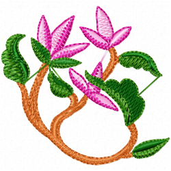 Flowers And Tree Embroidery Design 3 Flowers And Tree Embroidery Design 3